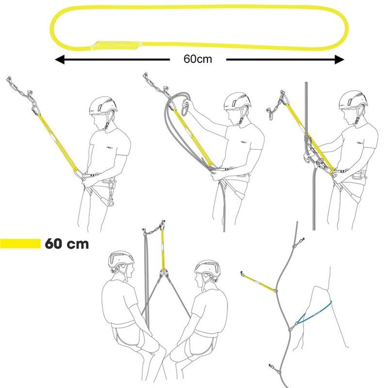 Beal Dynaloop 8.3mm Rope Sling 60cm Yellow diagram