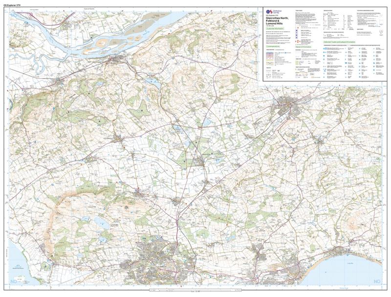 OS Explorer 370 Paper - Glenrothes North, Falkland & Lomond Hills sheet