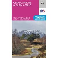 OS Landranger 25 Paper - Glen Carron & Glen Affric 1:50,000