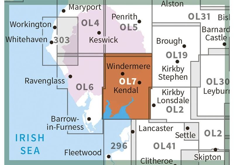 OS OL7 The English Lakes South-Eastern Area Active adjacent