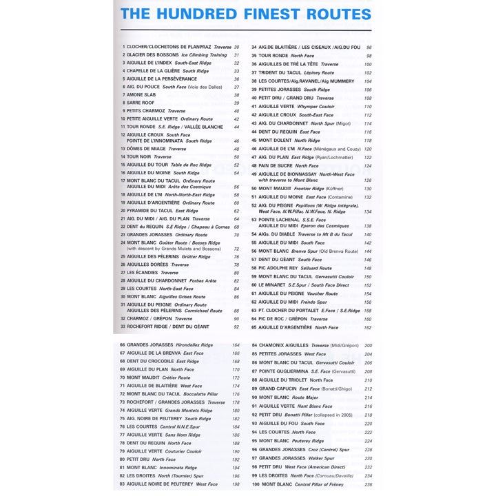 The Mont Blanc Massif - The Hundred Finest Routes contents
