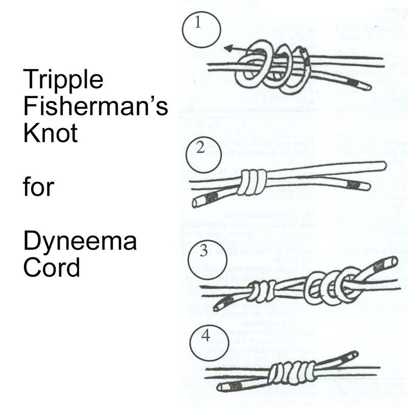 Beal Dyneema Cord 5.5mm knotting diagram