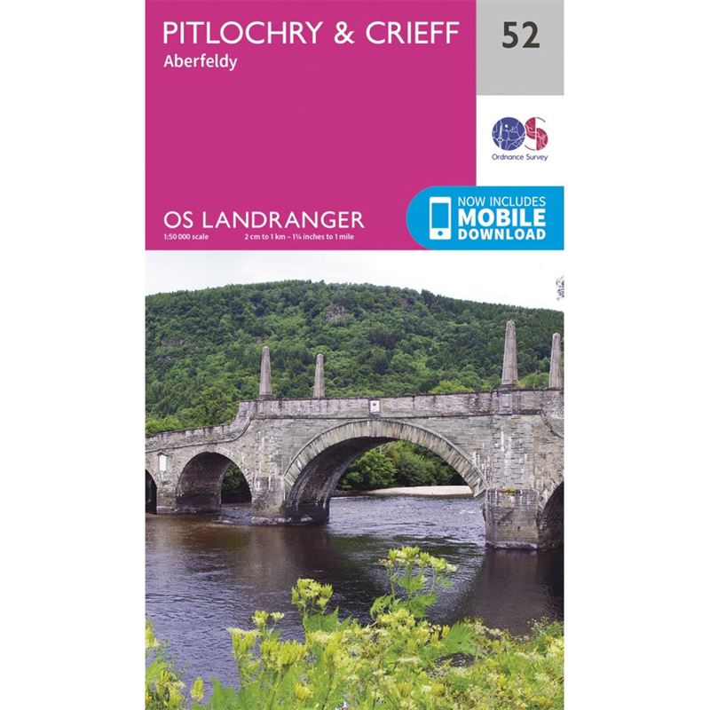 OS Landranger 52 Paper - Pitlochry & Crieff