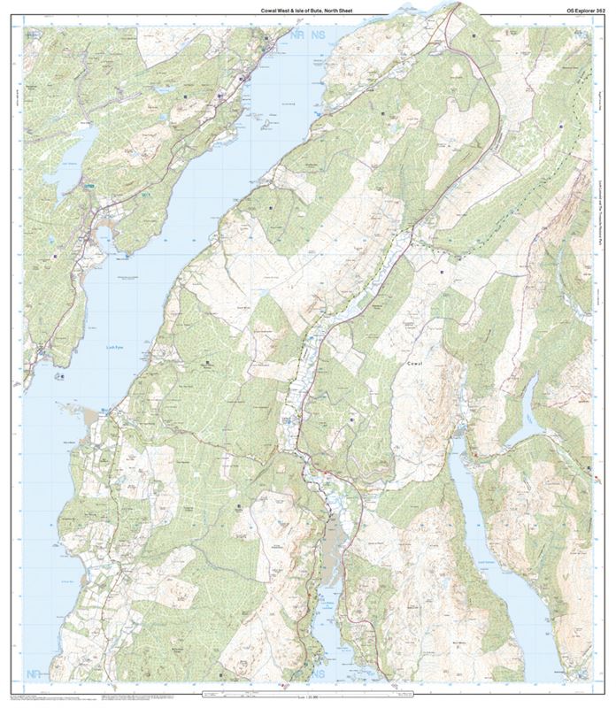 OS Explorer 362 Paper - Cowal West & Isle of Bute north sheet
