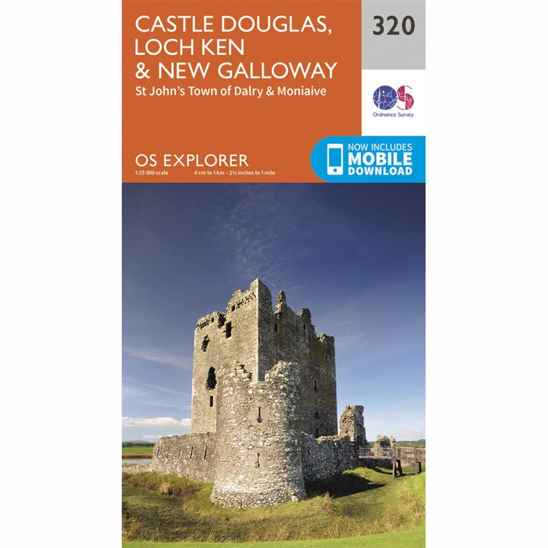 OS Explorer 320 Paper - Castle Douglas, Loch Ken & New Galloway