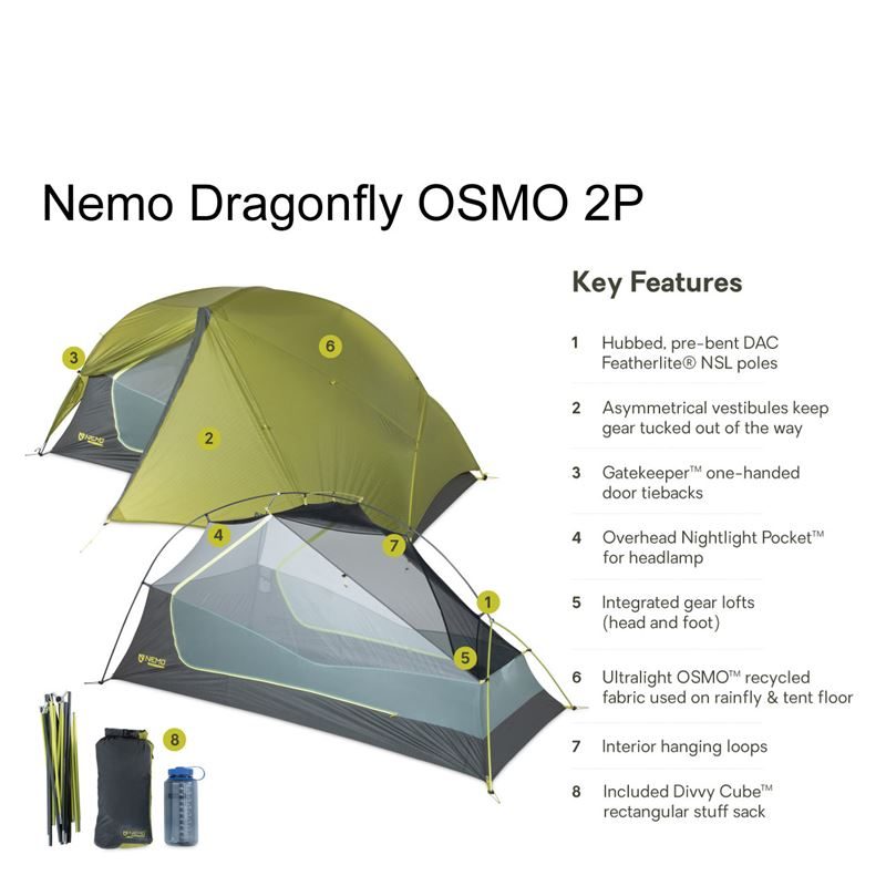 Nemo Dragonfly OSMO Ultralight Backpacking 2 Person Tent