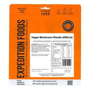 Expedition Foods Mushroom Risotto (Dairy Free, Gluten Free, Vegan, 800kcal) 																		