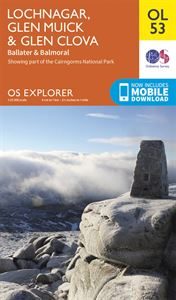 OS OL/Explorer 53 Paper Lochnagar, Glen Muick & Glen Clova
