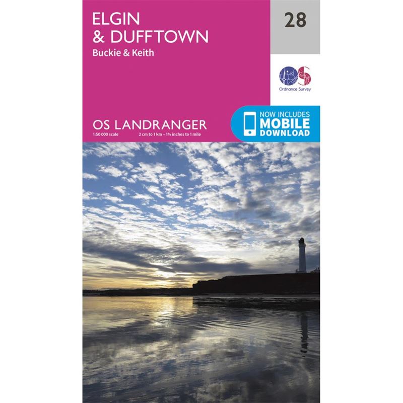 OS Landranger 28 Paper - Elgin and Dufftown