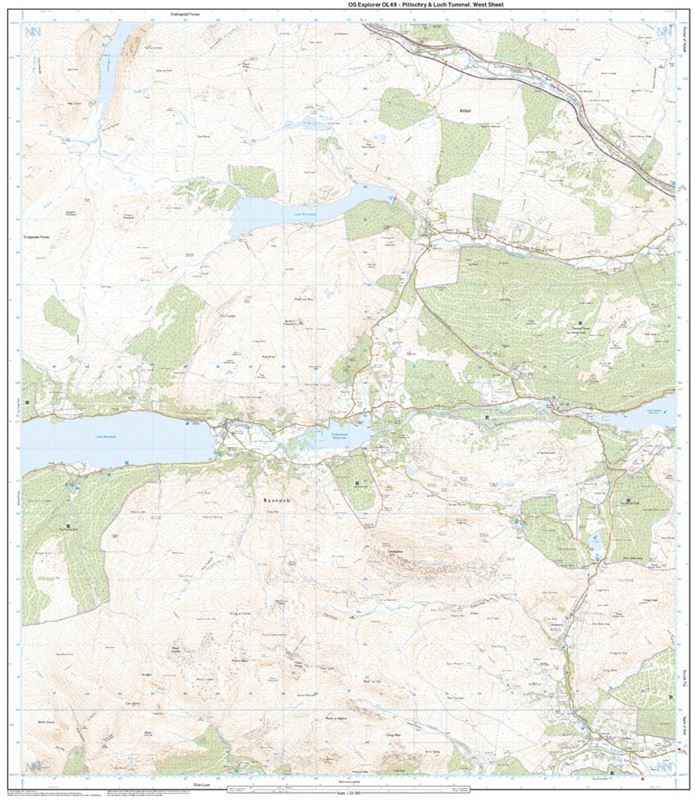 OS OL/Explorer 49 Paper - Pitlochry & Loch Tummel west sheet