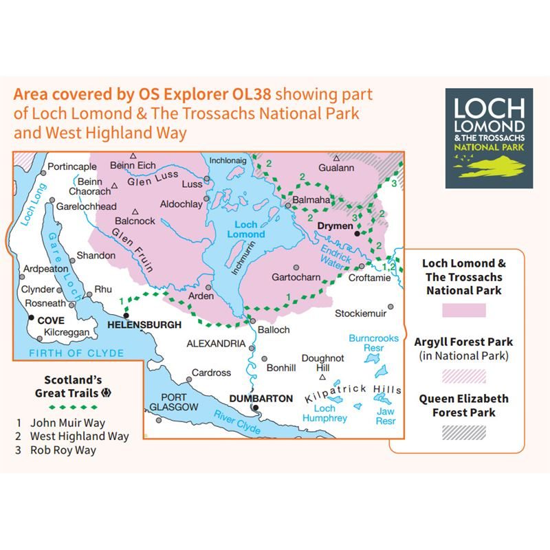 OS OL/Explorer 38 Paper - Loch Lomond South coverage