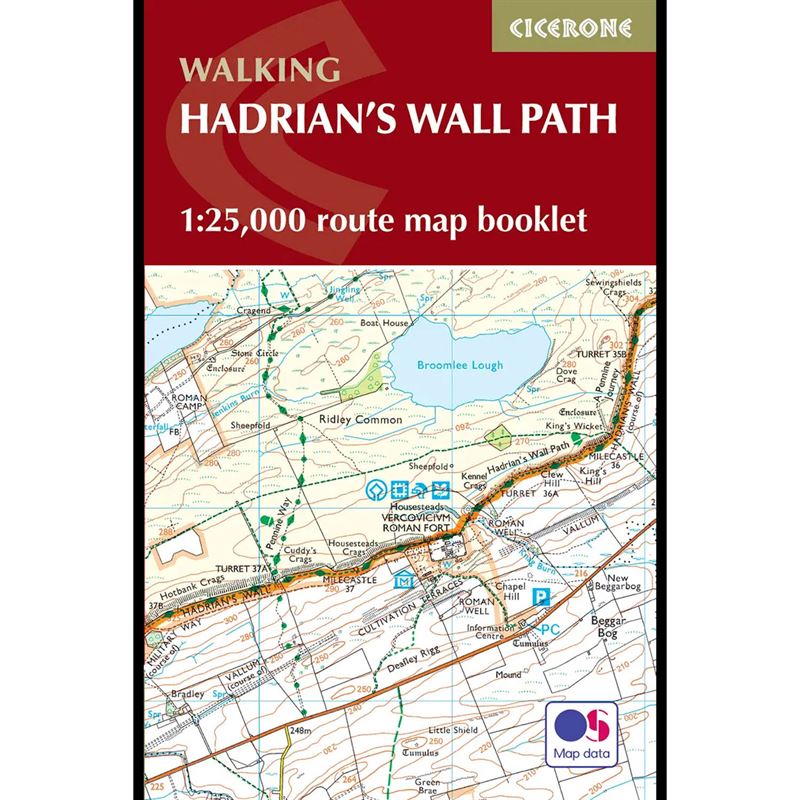 Walking Hadrian's Wall Path + 1:25,000 Map Booklet