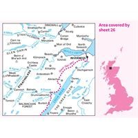 OS Landranger 26 Paper - Inverness & Loch Ness 1:50,000 coverage