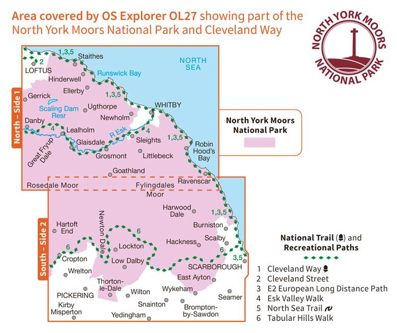 OS OL27 North York Moors - Eastern Area coverage