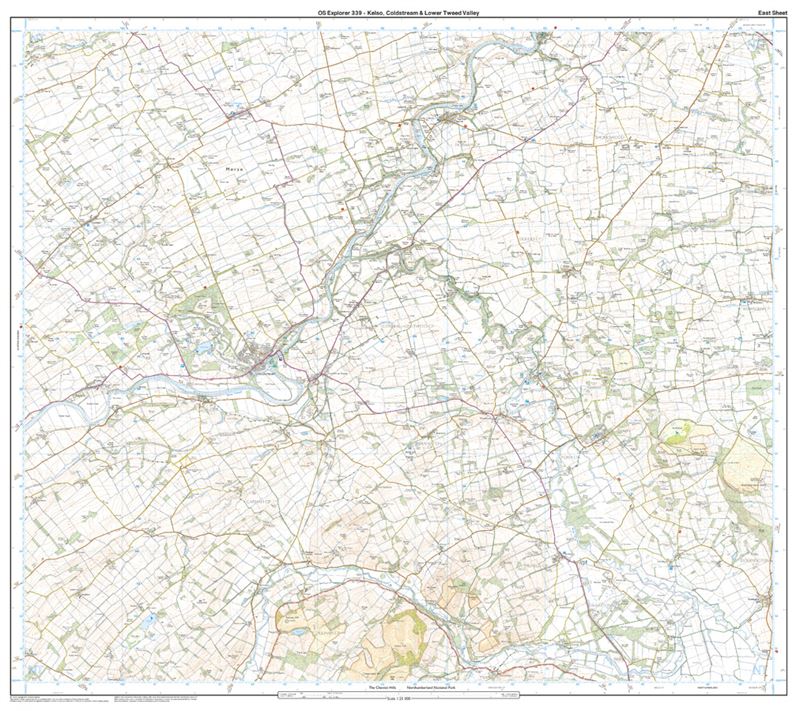 OS Explorer 339 Paper - Kelso, Coldstream & Lower Tweed Valley east sheet