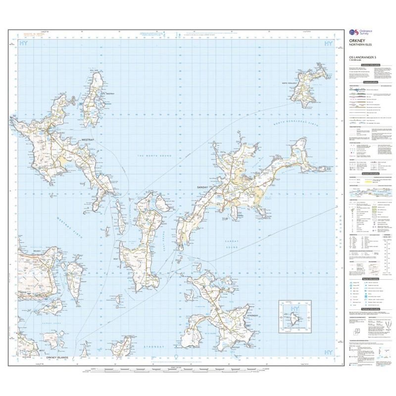 OS Landranger 5 Paper - Orkney - Northern Isles sheet
