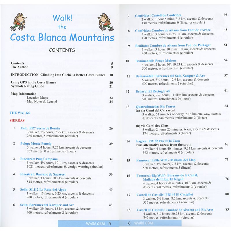 Walk the Costa Blanca Mountains contents