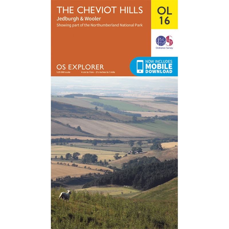OS OL16 The Cheviot Hills