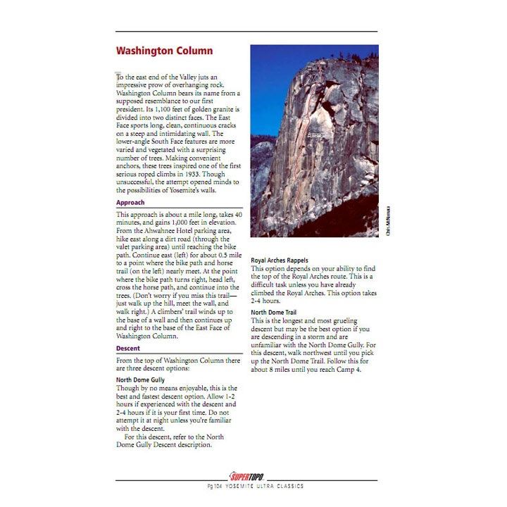Yosemite Valley Free Climbs page