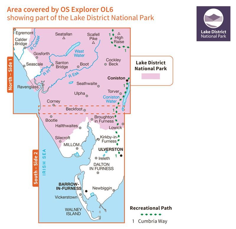 OS OL6 The English Lakes South-Western Area Active coverage