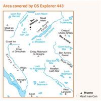OS Explorer 443 Paper - Ben Kilbreck & Ben Armine 1:25,000 coverage
