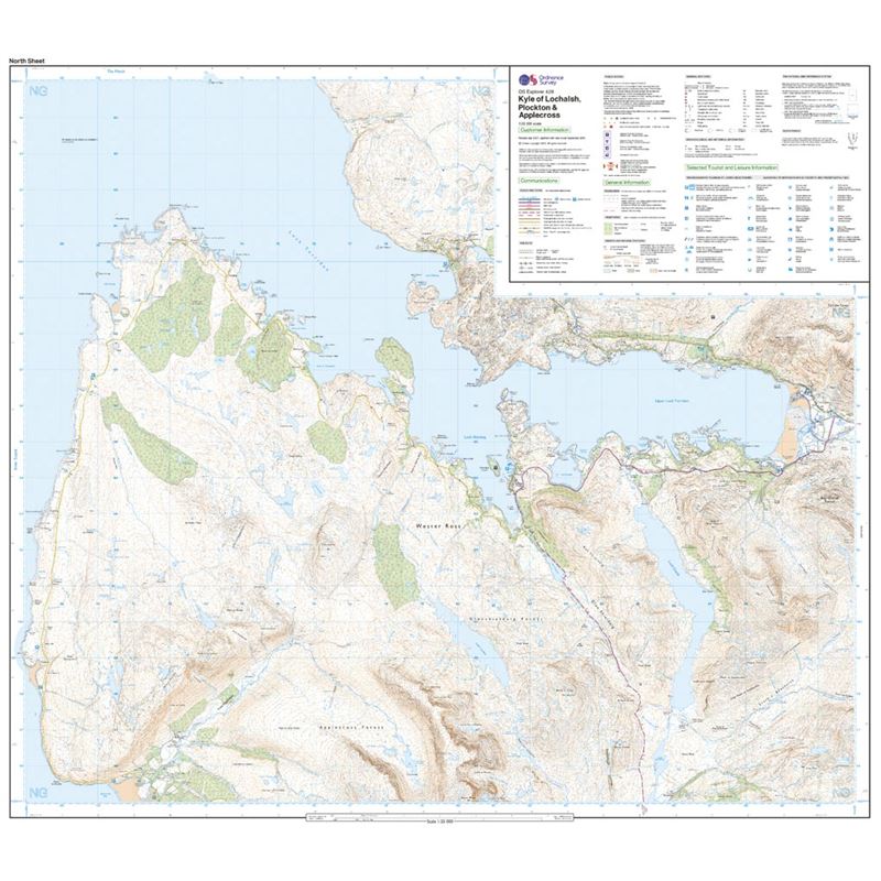OS Explorer 428 Paper - Kyle of Lochalsh, Plockton, Applecross 1:25,000 north sheet