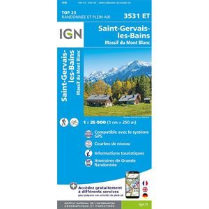 IGN 3531ET - St-Gervais-les-Bains, Massif du Mt Blanc 1:25,000
