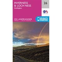OS Landranger 26 Paper - Inverness & Loch Ness 1:50,000