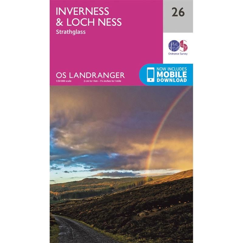 OS Landranger 26 Paper - Inverness & Loch Ness 1:50,000