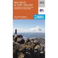 OS Explorer 392 Paper Ben Nevis & Fort William 1:25,000